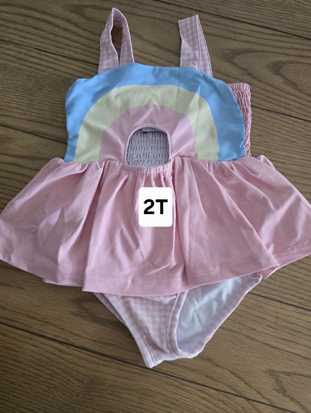 Smocked Sweets  Rainbow Swimsuit 2T